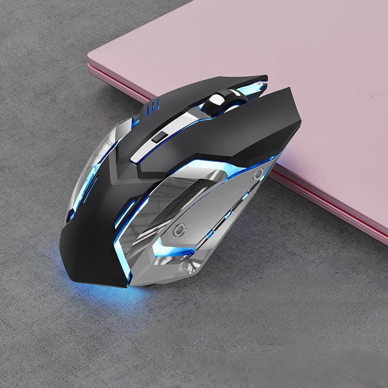 Gaming Mouse Rechargeable 2.4GWireless Bluetooth Mouse Mute Ergonomic Mouse for Computer Laptop LED Backlit Mice