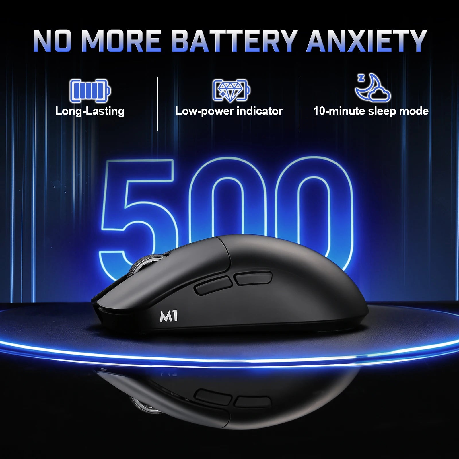 YUNZII M1 Wireless Gaming Mouse,Tri-Mode Lightweight Custom Mice,PAW3311 Sensor 10000DPI Rechargeable Wireless Mouse for Win&Mac