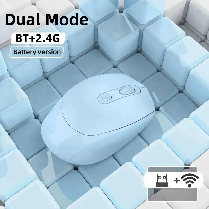 Dual Mode Battery Mice Bluetooth-compatible Wireless Mouse 2.4G Wireless Mouse 1600 DPI Gaming Mouse For Macbook Tablet Laptop