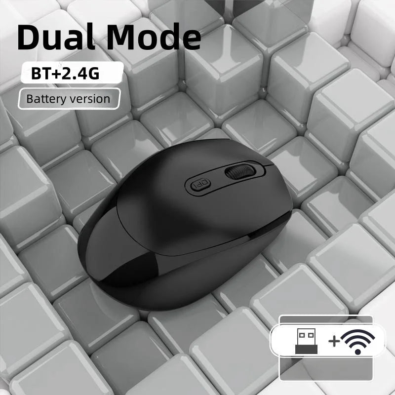 Dual Mode Battery Mice Bluetooth-compatible Wireless Mouse 2.4G Wireless Mouse 1600 DPI Gaming Mouse For Macbook Tablet Laptop