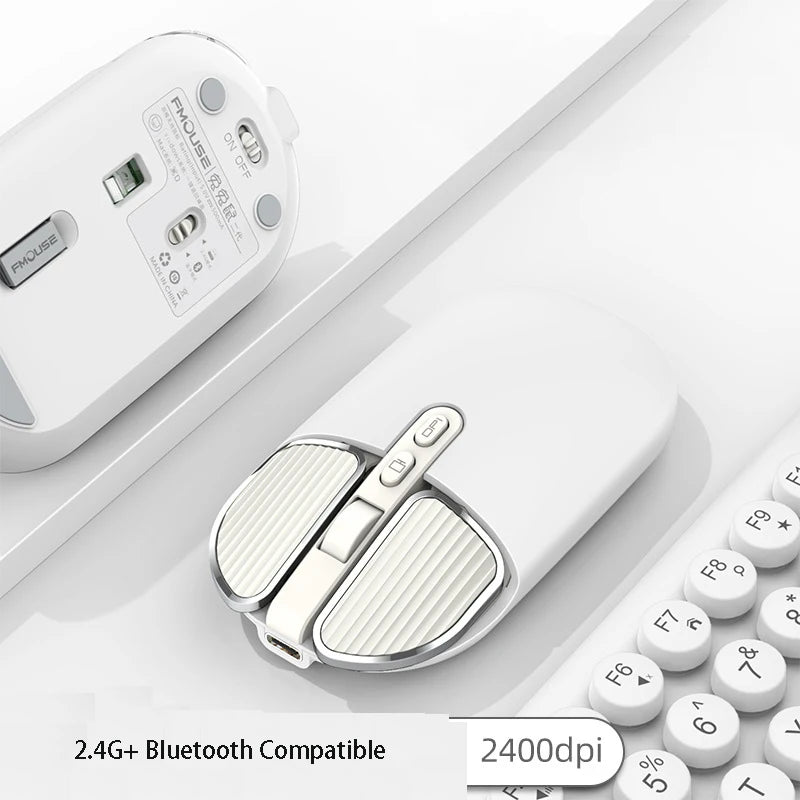 Mini Mouse 2.4G Wireless Bluetooth-compatible Cute Mute Mouse for Macbook Rechargeable Mouse for PC Laptop Office Gaming Mice