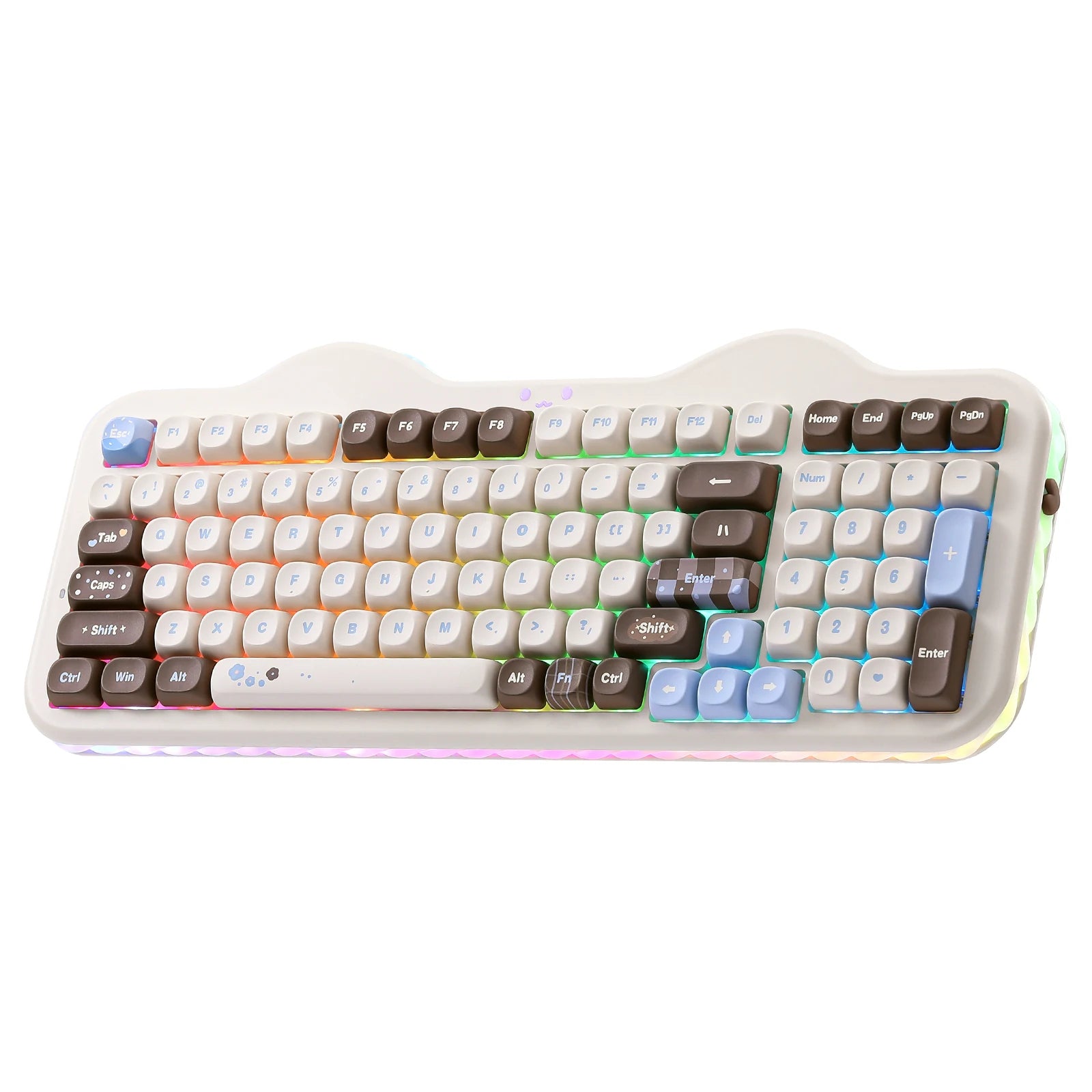 YUNZII C98 Wireless Mechanical Keyboard, 99-Key Hot Swap Gasket Keyboard with Numpad, Custom RGB Backlight,Cute Keeb for Win/Mac