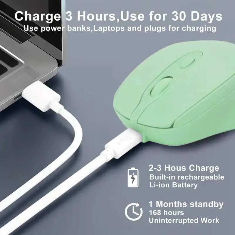 Rechargeable Wireless Gaming Mouse 2.4G Bluetooth-Compatible Wireless Mouse USB Silent Gamer Mice For Computer Laptop Mac Tablet