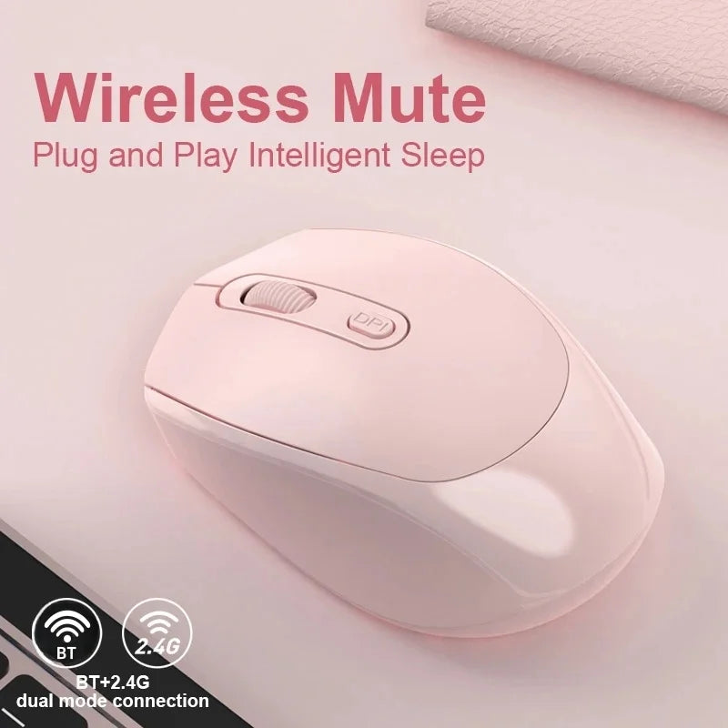 Dual Mode Battery Mice Bluetooth-compatible Wireless Mouse 2.4G Wireless Mouse 1600 DPI Gaming Mouse For Macbook Tablet Laptop