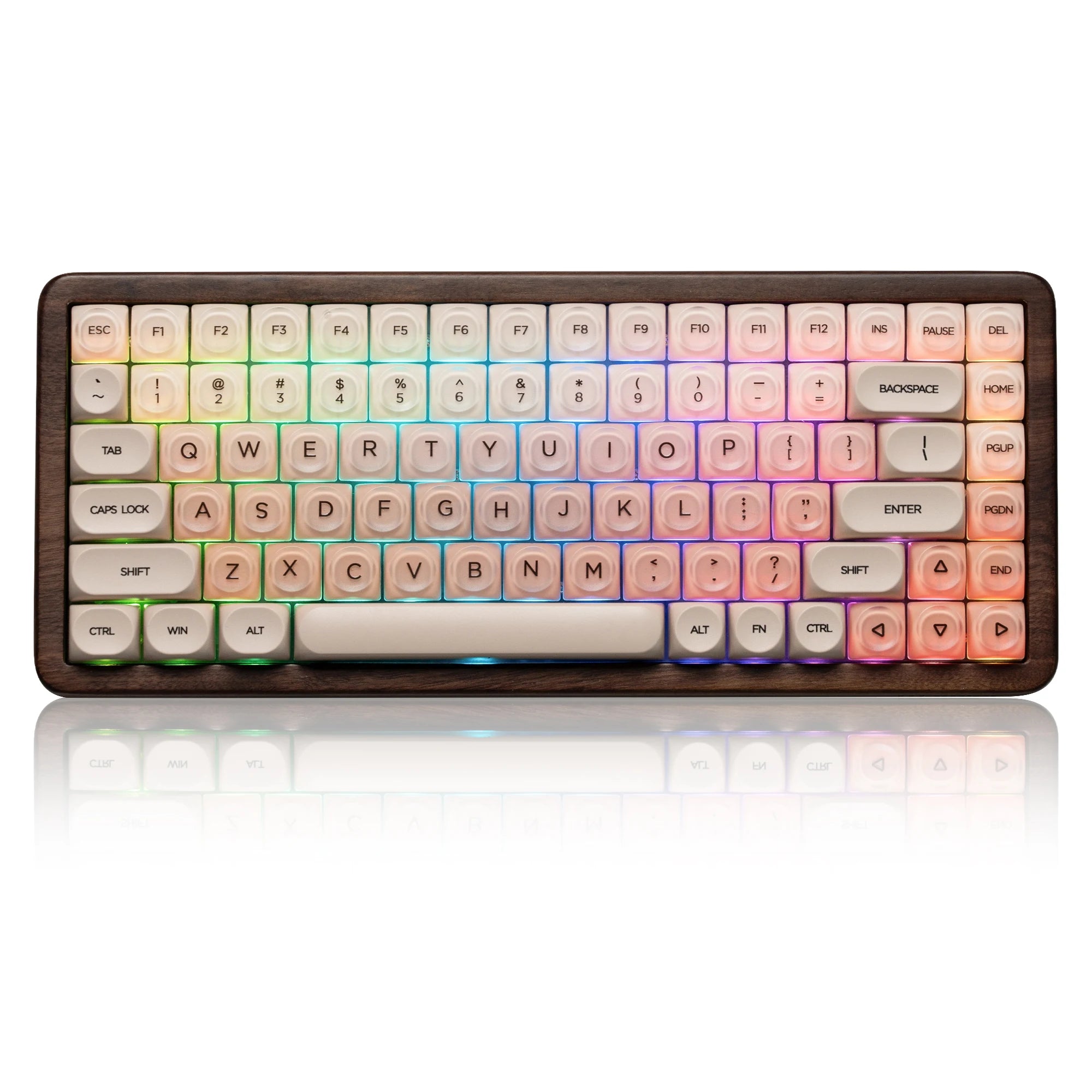 Womier WD75 V2 Fuji Mountain Theme 75% Keyboard with QMK/VIA Wood Gaming Keyboard Tri-Mode Wireless Mechanical RGB Hot Swap