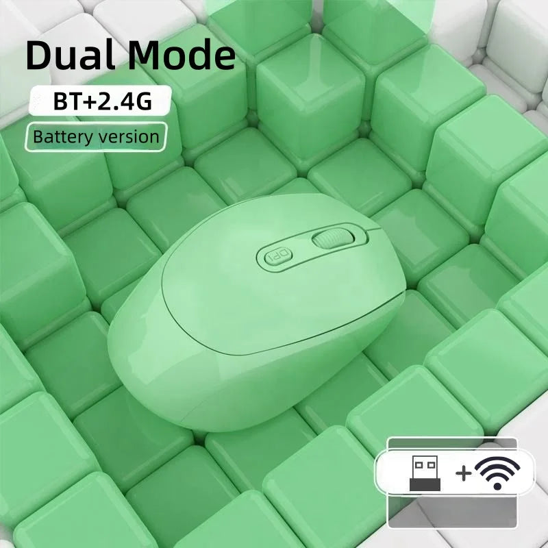 Dual Mode Battery Mice Bluetooth-compatible Wireless Mouse 2.4G Wireless Mouse 1600 DPI Gaming Mouse For Macbook Tablet Laptop