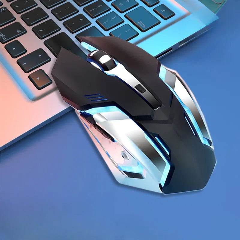Gaming Mouse Rechargeable 2.4GWireless Bluetooth Mouse Mute Ergonomic Mouse for Computer Laptop LED Backlit Mice