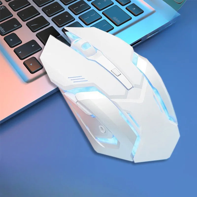 Gaming Mouse Rechargeable 2.4GWireless Bluetooth Mouse Mute Ergonomic Mouse for Computer Laptop LED Backlit Mice
