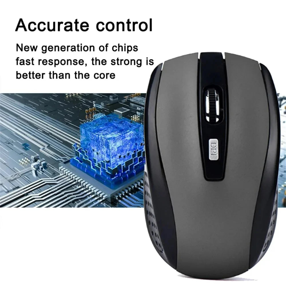 2.4G Wireless Mouse Ergonomics Design Silent Clicks Mouse Adjustable 1600DPI Levels for Computer Laptop Notebook Office Supplies