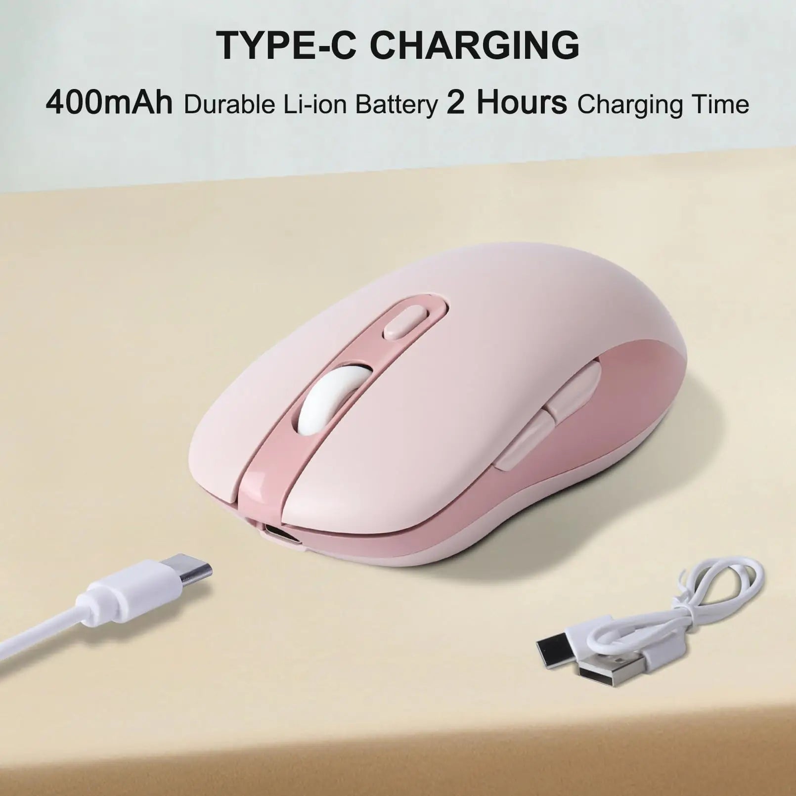 Dual Mode Wireless Mouse Type-C Rechargeable Bluetooth+USB Mause Portable Optical Silent Mice for Laptop PC Desktop Ipad