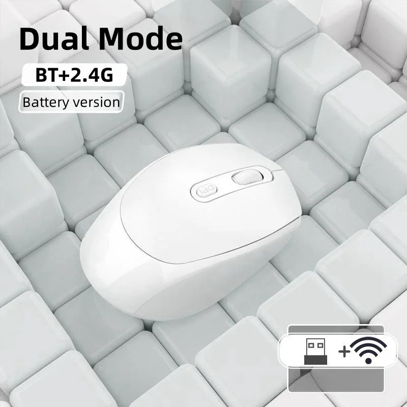 Dual Mode Battery Mice Bluetooth-compatible Wireless Mouse 2.4G Wireless Mouse 1600 DPI Gaming Mouse For Macbook Tablet Laptop
