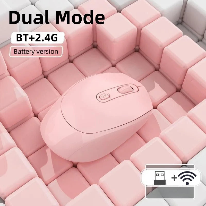 Dual Mode Battery Mice Bluetooth-compatible Wireless Mouse 2.4G Wireless Mouse 1600 DPI Gaming Mouse For Macbook Tablet Laptop