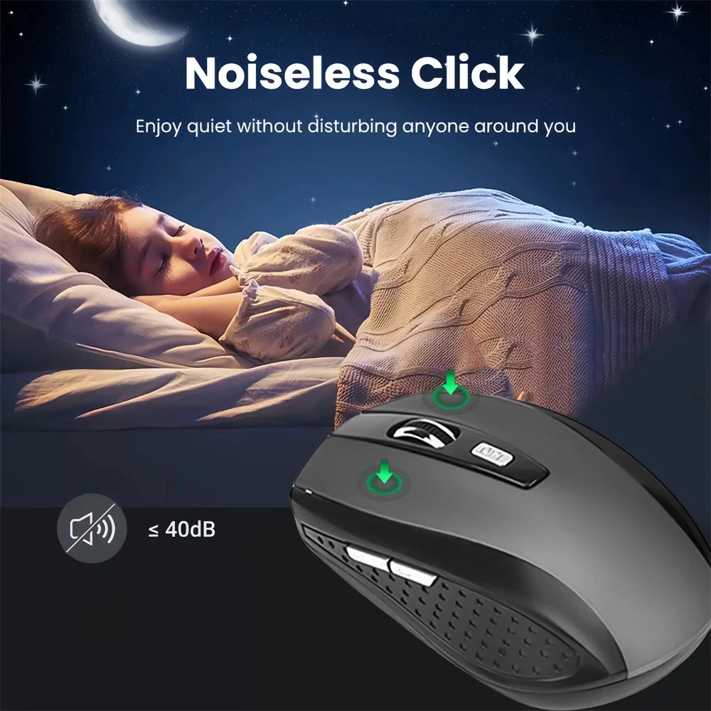 2.4G Wireless Mouse Ergonomics Design Silent Clicks Mouse Adjustable 1600DPI Levels for Computer Laptop Notebook Office Supplies
