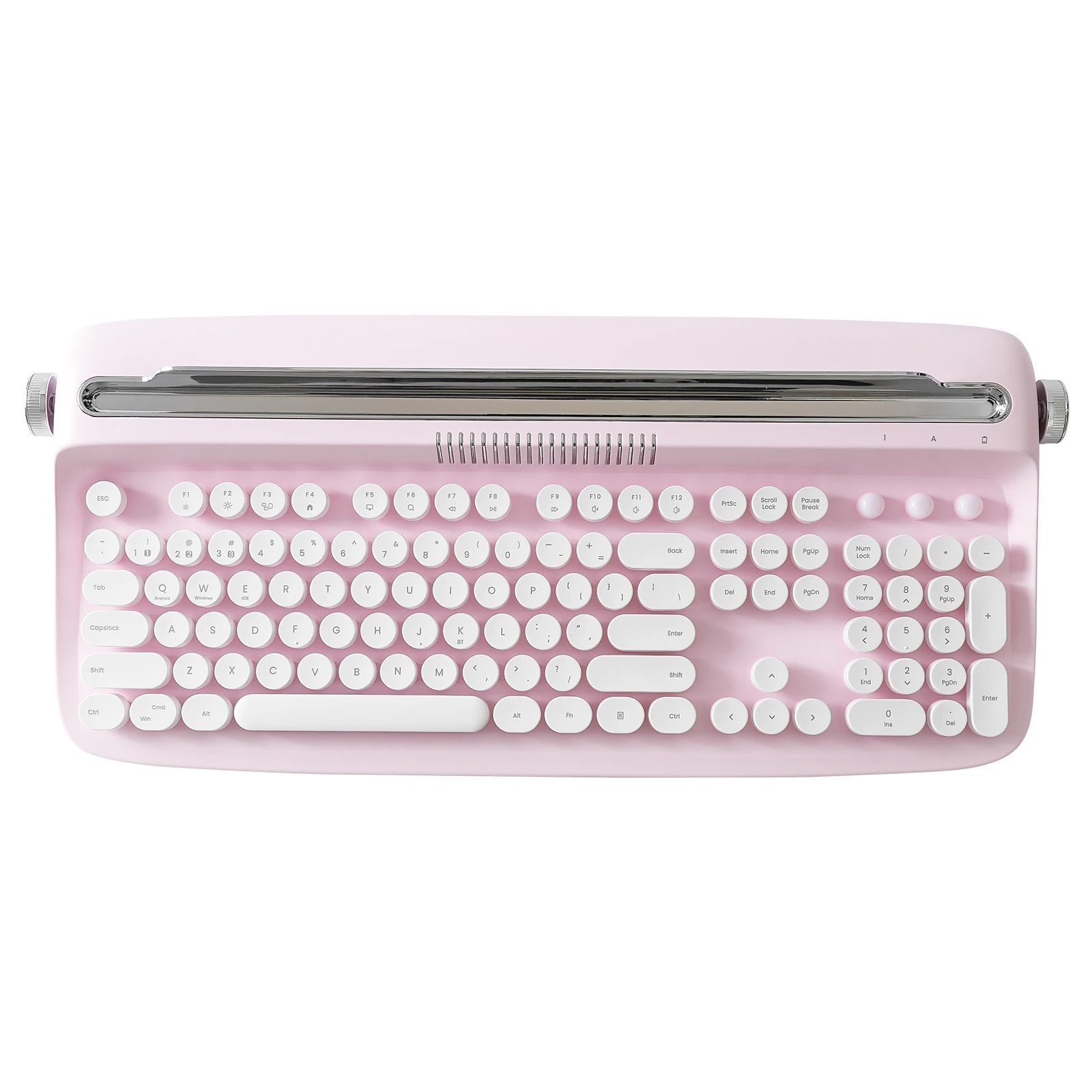 YUNZII ACTTO B503 Wireless Keyboard, Bluetooth Retro Typewriter Aesthetic Membrane Keyboards, Integrated Stand for Multi-Device