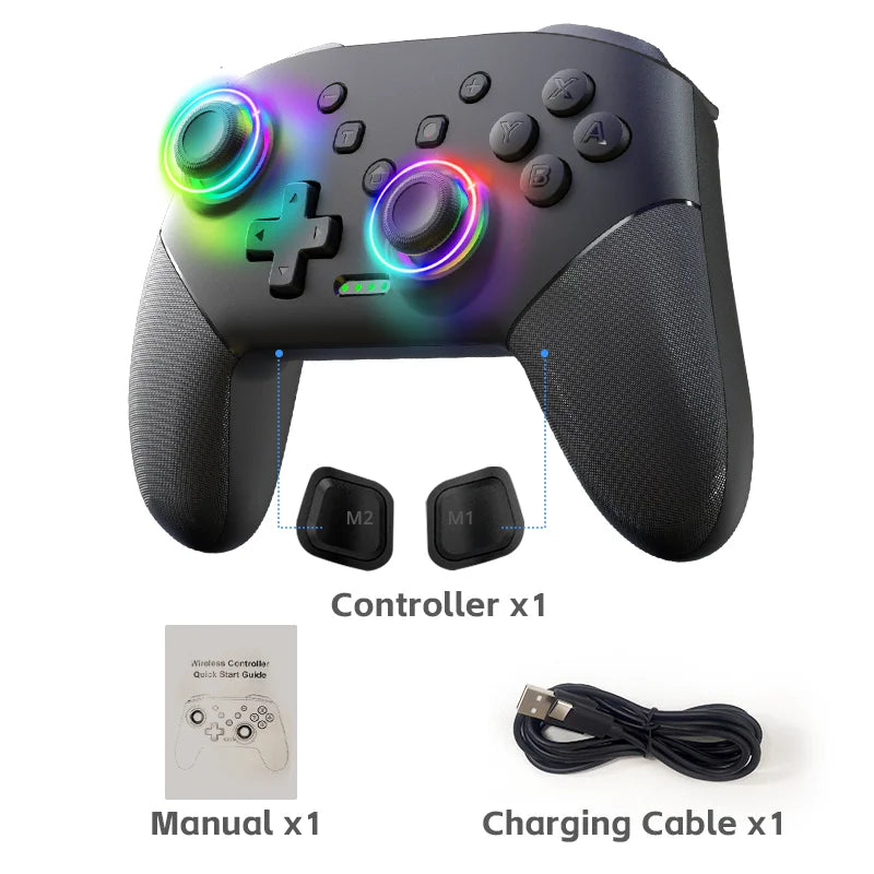 DATA FROG Wireless Pro Controller Gamepad with Programmable Function for Switch / For Switch OLED / For Switch Lite / PC
